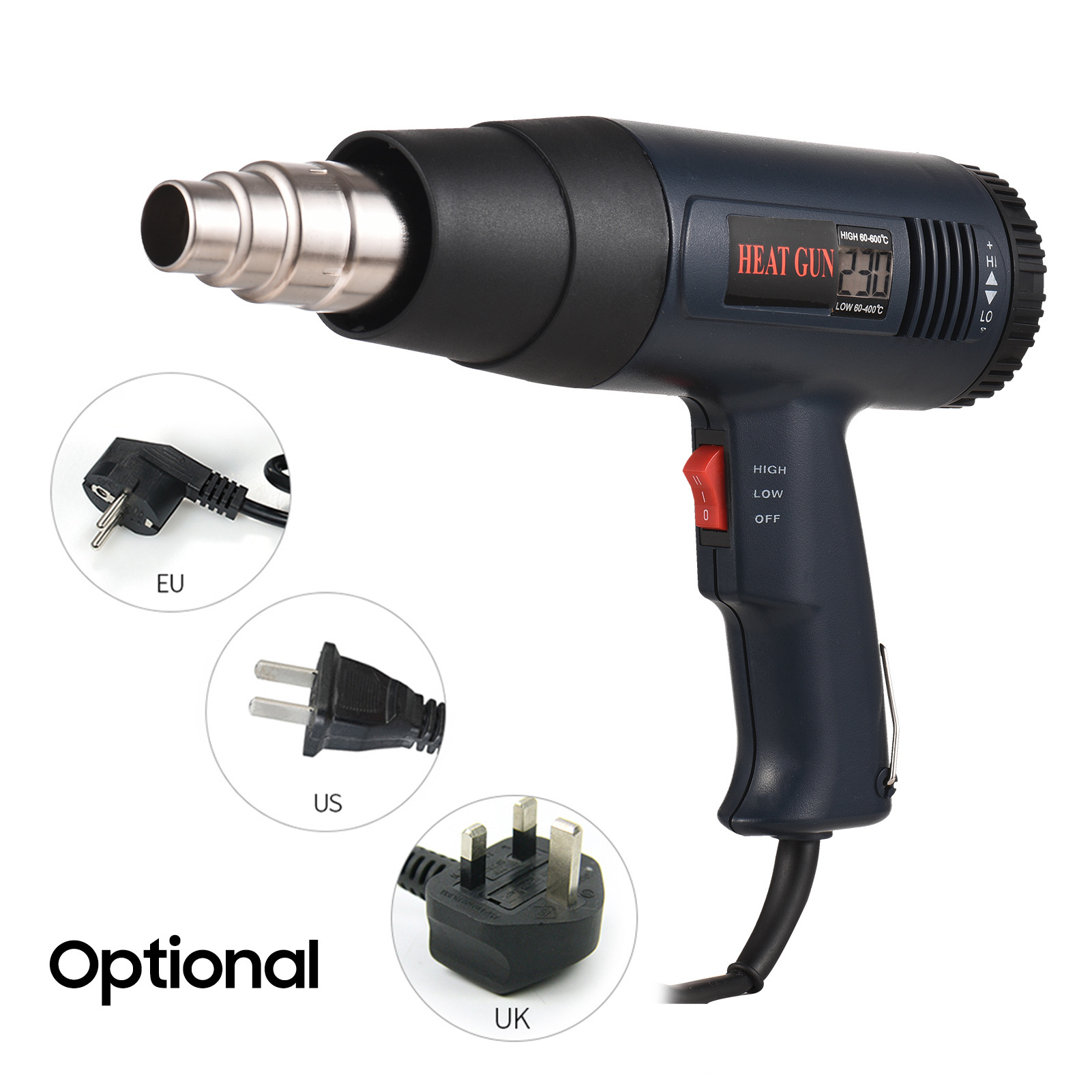 1800W Electric Adjustable Temperature Industrial Hot Air Gun LCD Digital Temperature-controlled Handheld Blower Heat Gun Tool