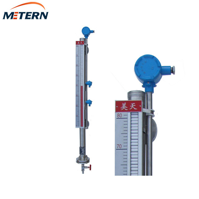 Chutes, boilers and steam turbine magnetic float level meter