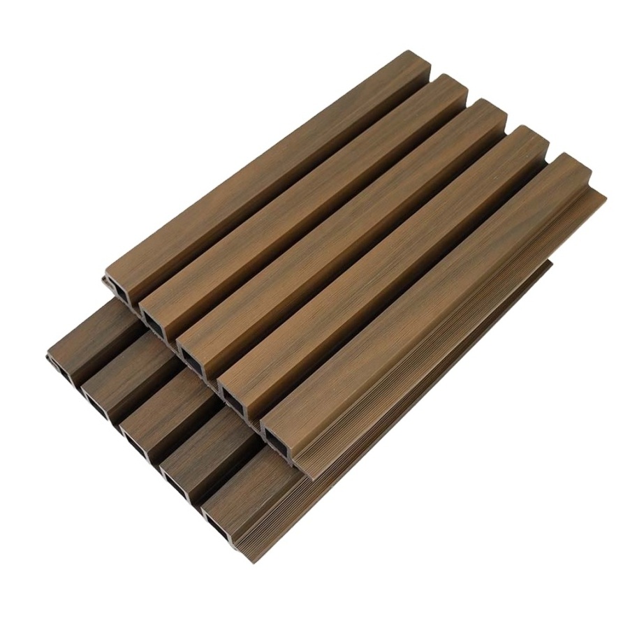 outdoor cedar wooden house invyl siding brown WPC wood composite exterior wall cladding panel