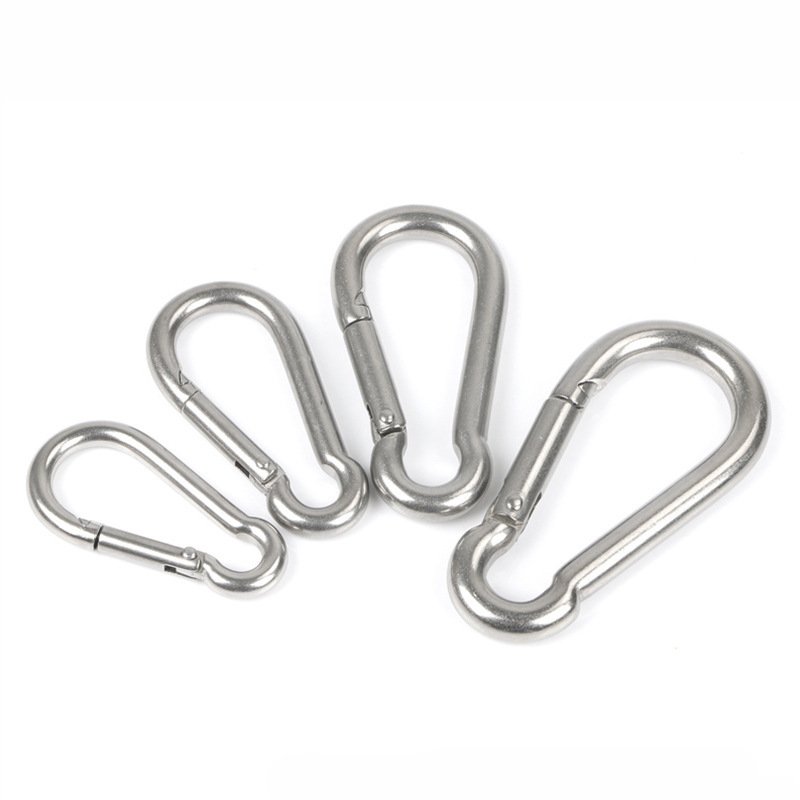 304 Stainless Steel Carabiner Snap Spring Hook Outdoor D Ring Chain Quick Link Lock Fastener