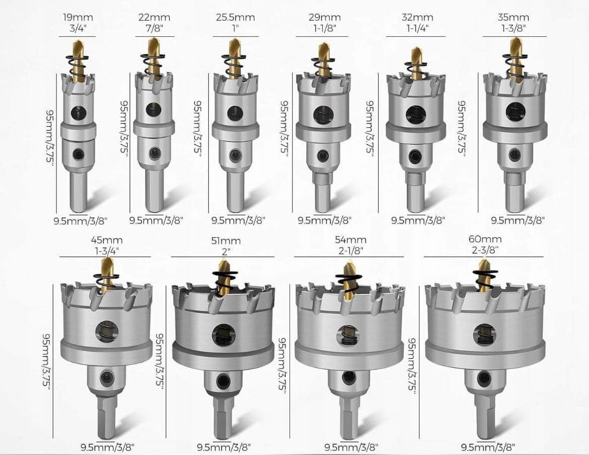 Hard Metal Carbide Hole Cutter Heavy Duty Hole Saw Set for Stainless Steel Iron Aluminum Alloy