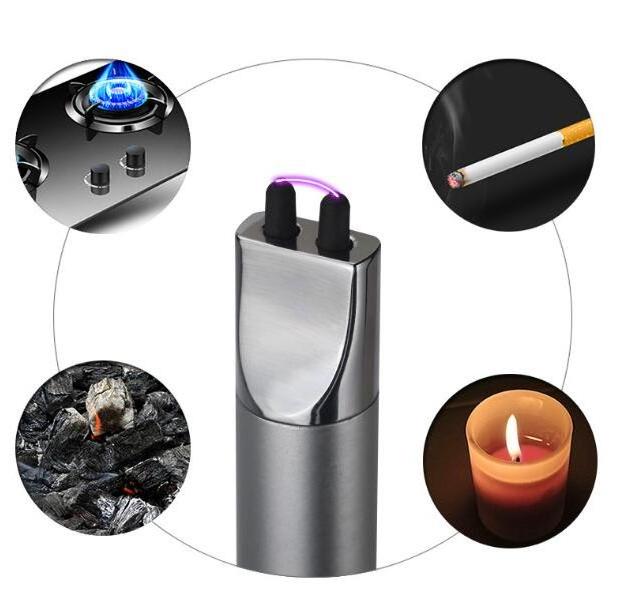 Windproof Pocket Size Electric Candle USB Lighter  with Safe Button