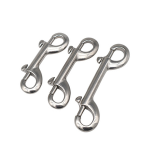 304 Stainless Steel Trigger Chain Metal Spring Clips Key Chain Pet Leash Spring Hook Double Ended Bolt Snaps Hook for Diving