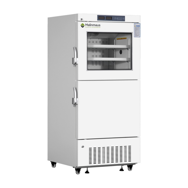 Malinmaus 528L Minus 40 Degree and 2 to 8 Degree Double outside doors vaccine plasma Biomedical Combined Refrigerator & Freezer