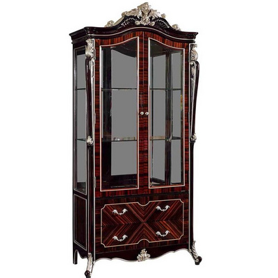 classic wine cabinet 2 Glass DoorS Display Wooden Cabinet