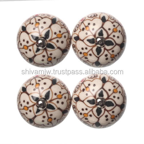 Metier New Arrival Wholesale Factory Supply Cheap Decorative Hand Painted Ceramic Door Knobs | Handmade Ceramic Fancy Door Knobs