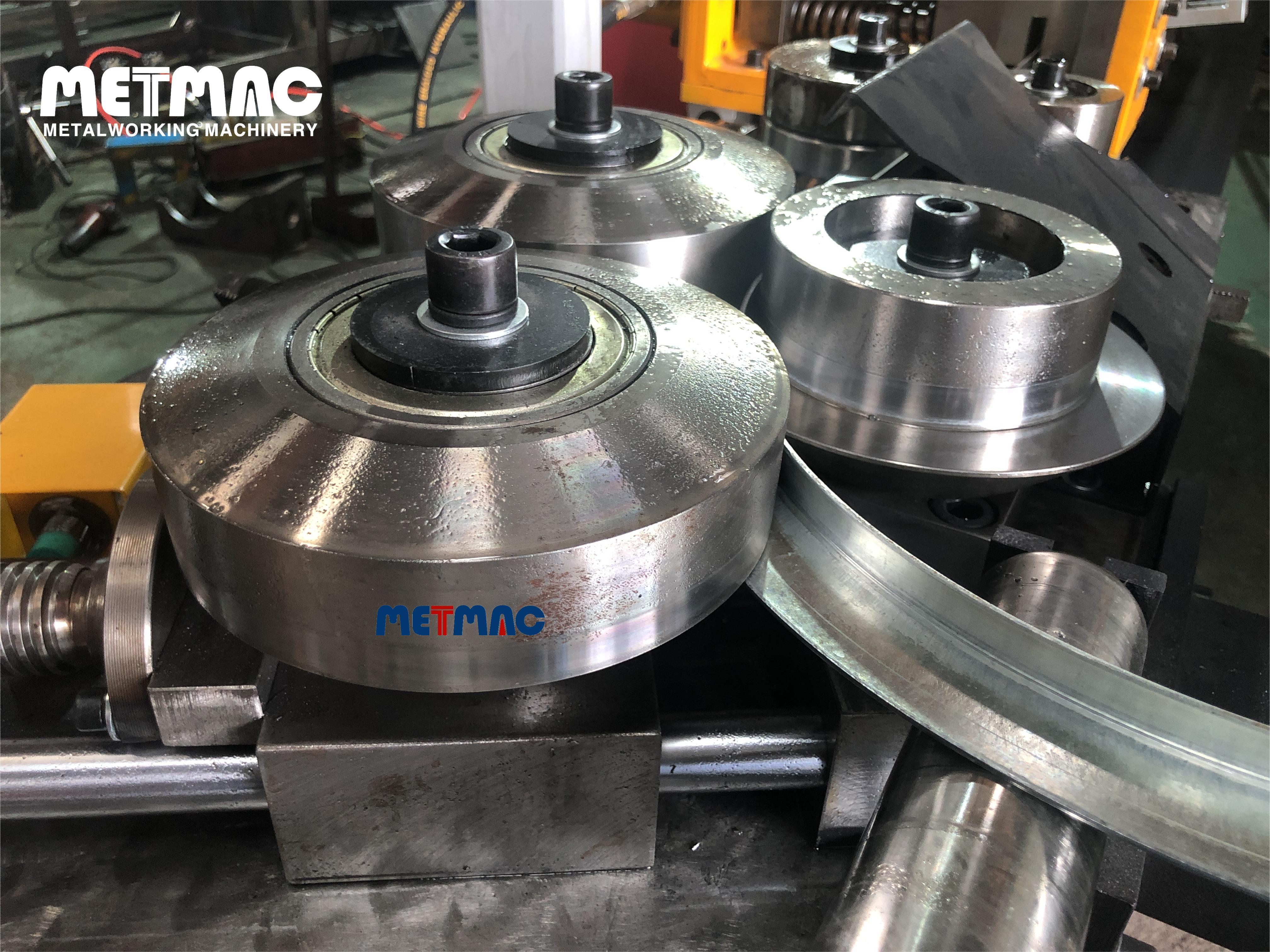 METMAC Round Duct Flange Forming Machine HVAC air condition duct TDC flange roll forming machine