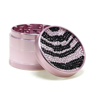 2.5 Inches with Glitters aluminum alloy 4-layer crusher Pink Grinder  grinder smoking accessories  6170-2