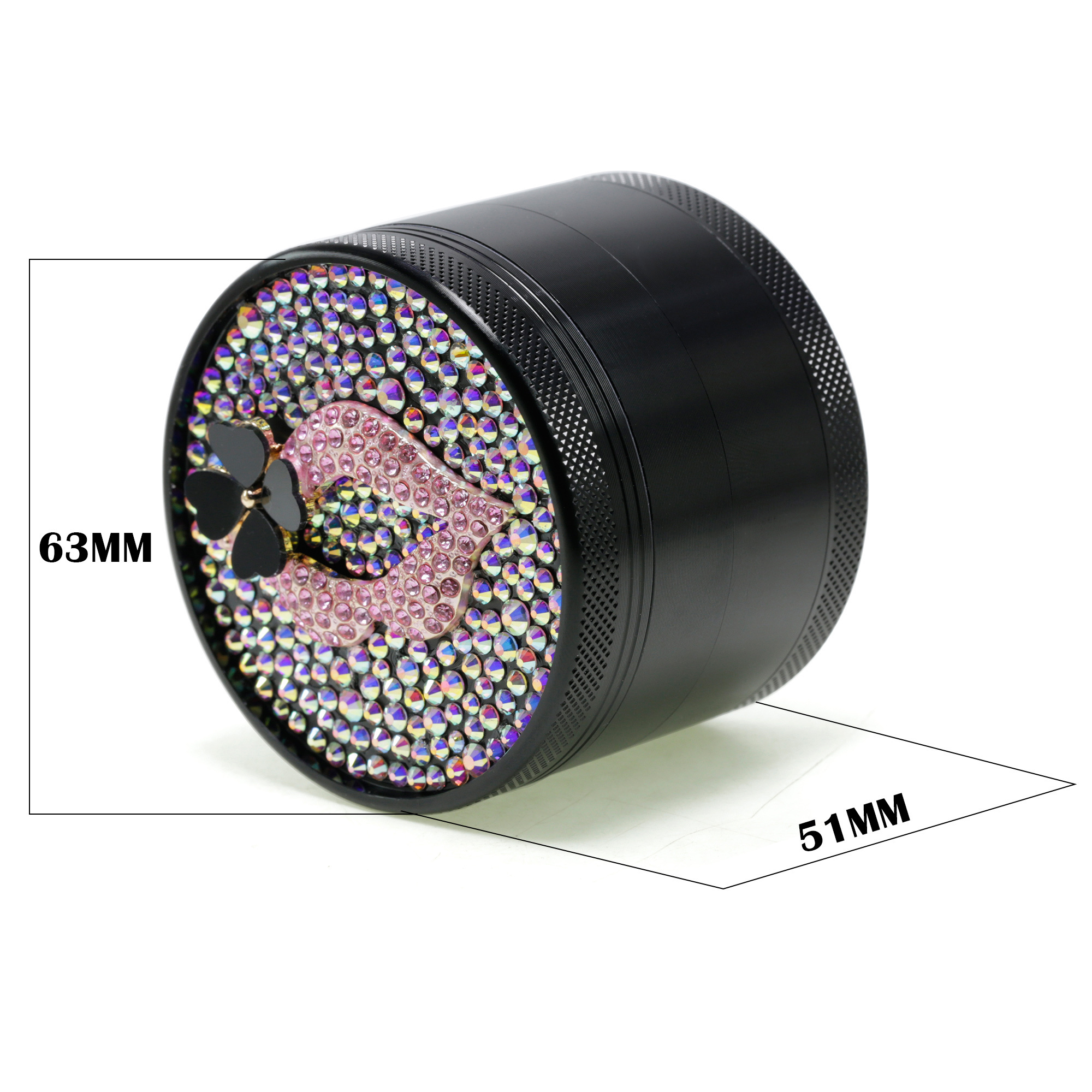 Cute grinder for lady  63mm aluminum alloy 4-layer smoking accessories sexy lip smoke crusher 6163