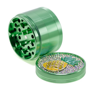 Cute grinders for women 2.5 inch 4 layer aluminum alloy pineapple diamond grinder 6161