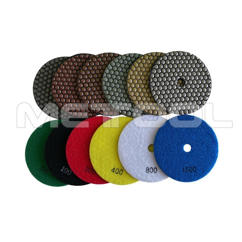 4'' Premium Diamond Dry Flexible Polishing Pads Pads for Concrete Granite Marble Floor