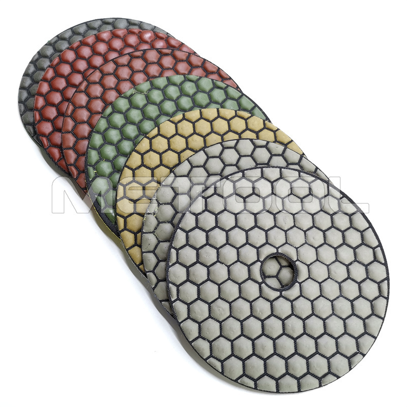 4'' Premium Diamond Dry Flexible Polishing Pads Pads for Concrete Granite Marble Floor