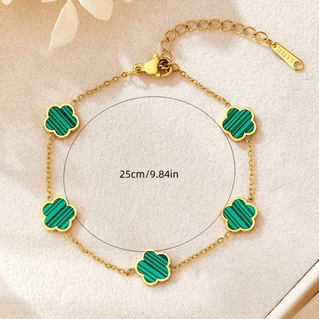 2024 Fashion Flower Clover Charm Bracelets Non Tarnish Stainless Steel Lucky Bracelet For Women Jewelry