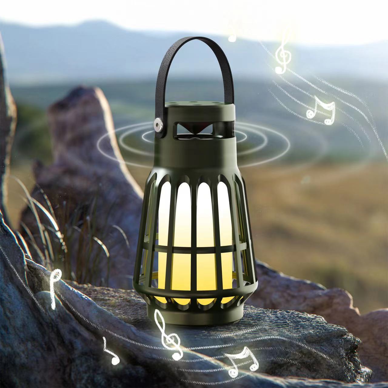 2024 innovation TWS waterproof outdoor garden speaker stereo lanterns 10w Flame light Speakers