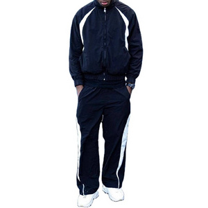 Metro wholesale sweatpants jogger suits blank tracksuit sweat set custom patchwork nylon track pants men