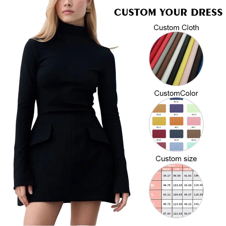 Fashion New Arrivals OEM Formal Custom logo winter Ladies bodycon Dresses For Womens Clothing lady Elegant Women's Casual Dress