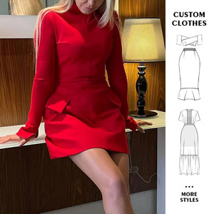 Fashion New Arrivals OEM Formal Custom logo winter Ladies bodycon Dresses For Womens Clothing lady Elegant Women's Casual Dress