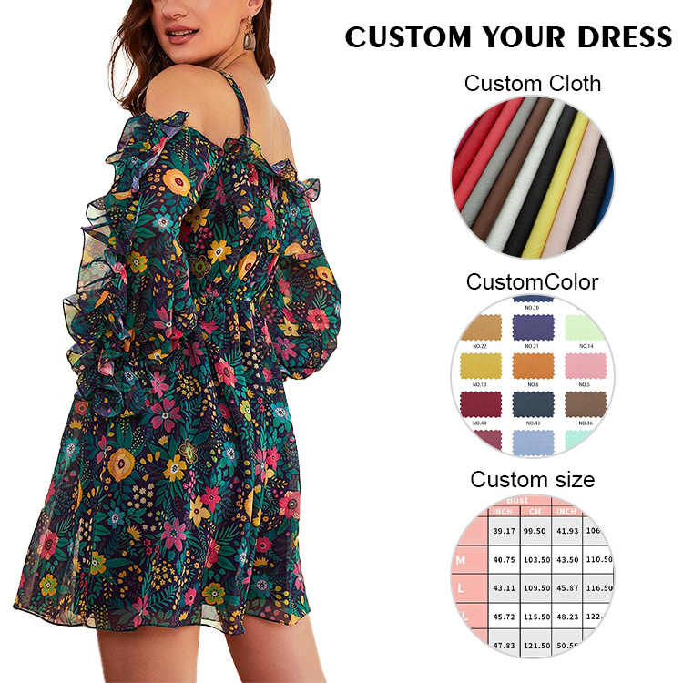 2024 fashion summer custom logo floral print short dress For Women Formal Bodycon Evening Dress women Lady Elegant Casual Dress