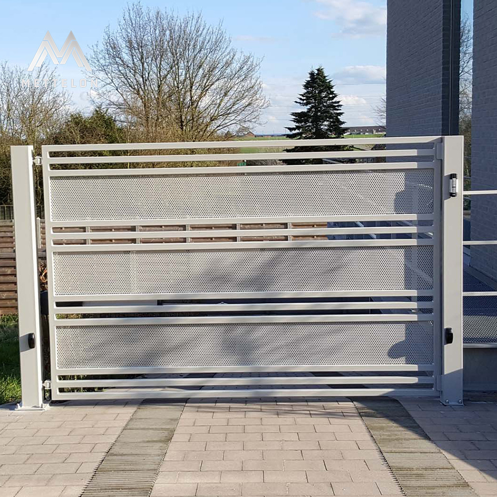 Exterior Front Garden Fence Sliding Swing Driveway Fencing Trellis Metal Aluminum Gate Prima Factory's Aluminum Driveway Gate