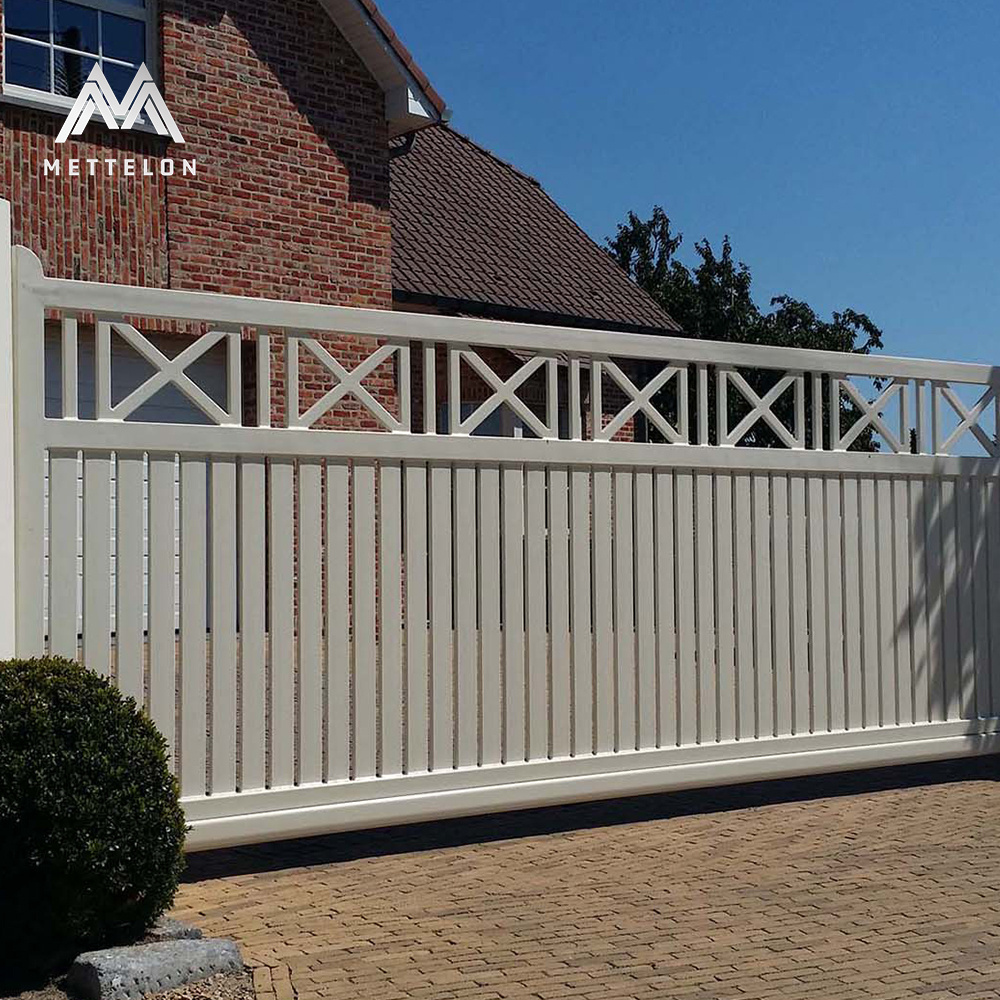 Exterior Front Garden Fence Sliding Swing Driveway Fencing Trellis Metal Aluminum Gate Prima Factory's Aluminum Driveway Gate