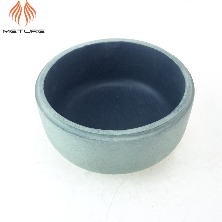 Round bowl shaped GRAY concrete planter custom cement flower pots  for succulent plants indoor