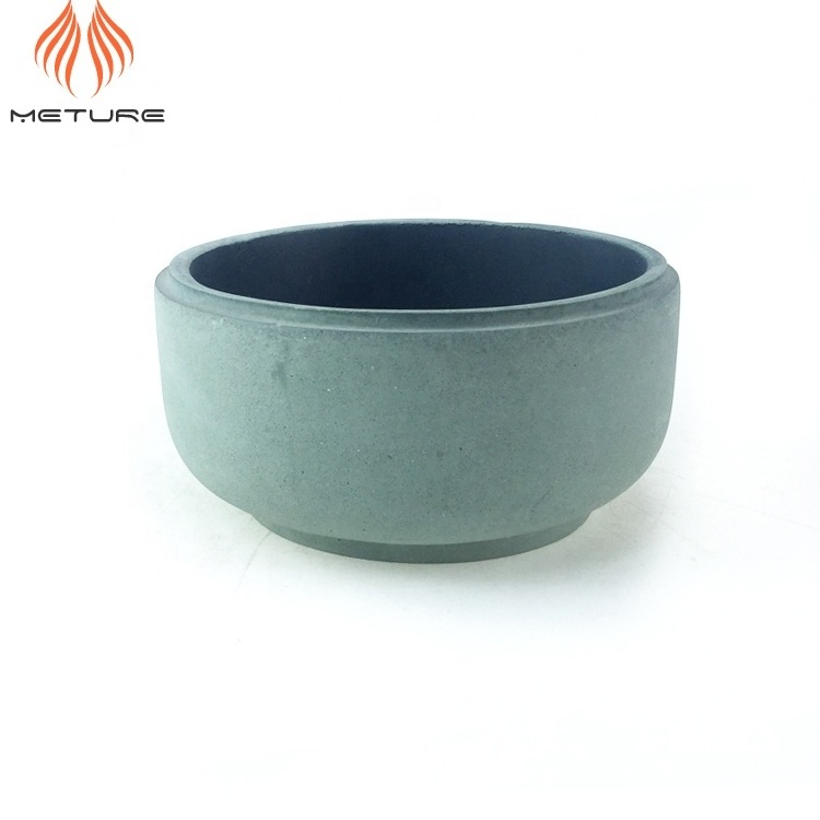 Round bowl shaped GRAY concrete planter custom cement flower pots  for succulent plants indoor