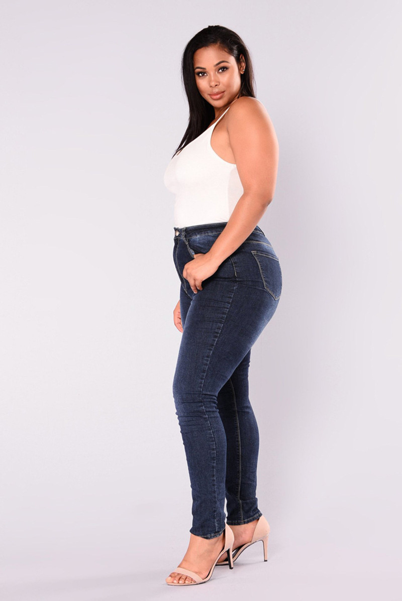 Wholesale Fashion Lady 7XL Denim Jeans Pants Jeans Colombianos Por Mayor Trendy Plain Blue Classic Plus Size Women's Jeans