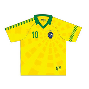 2022 Thailand Quality Brazil Soccer Shirt Custom Team Camisetas Camisa Camisolas De Futbol Futebol Football Jersey Set