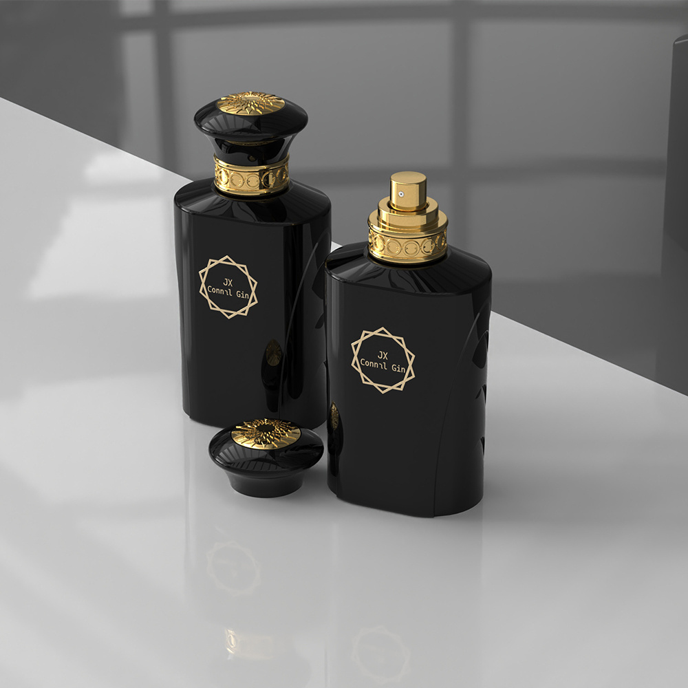 wholesale luxury dark green unique empty cologne perfume spray bottles 50ml square