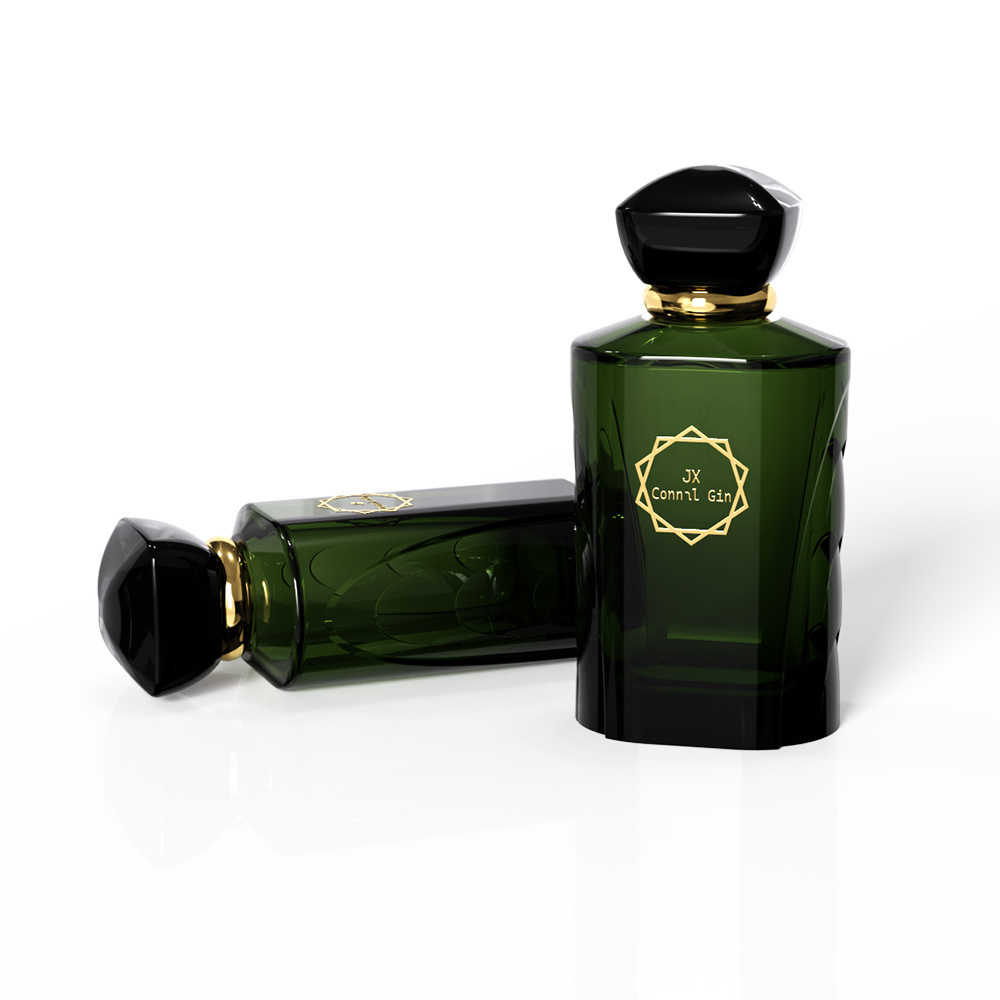 wholesale luxury dark green unique empty cologne perfume spray bottles 50ml square