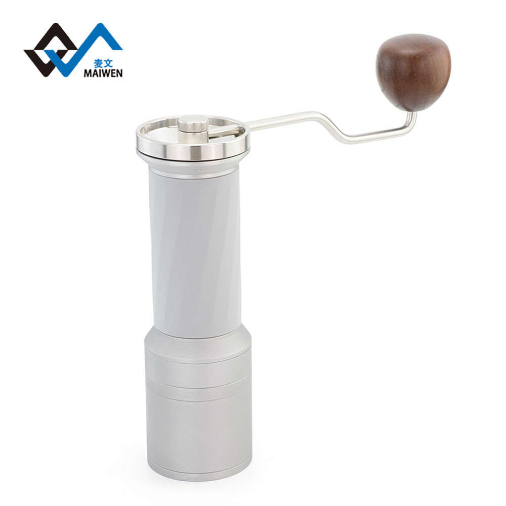 Customized Dual Burrs coffee grinder kitchen Small manual Adjustable Stainless Steel Burr Hand Coffee Grinder