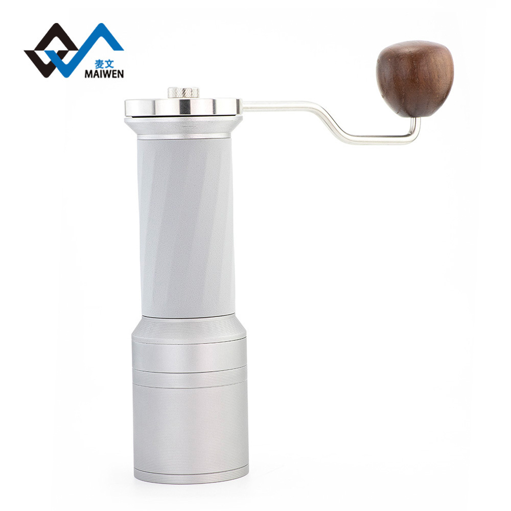 Customized Dual Burrs coffee grinder kitchen Small manual Adjustable Stainless Steel Burr Hand Coffee Grinder