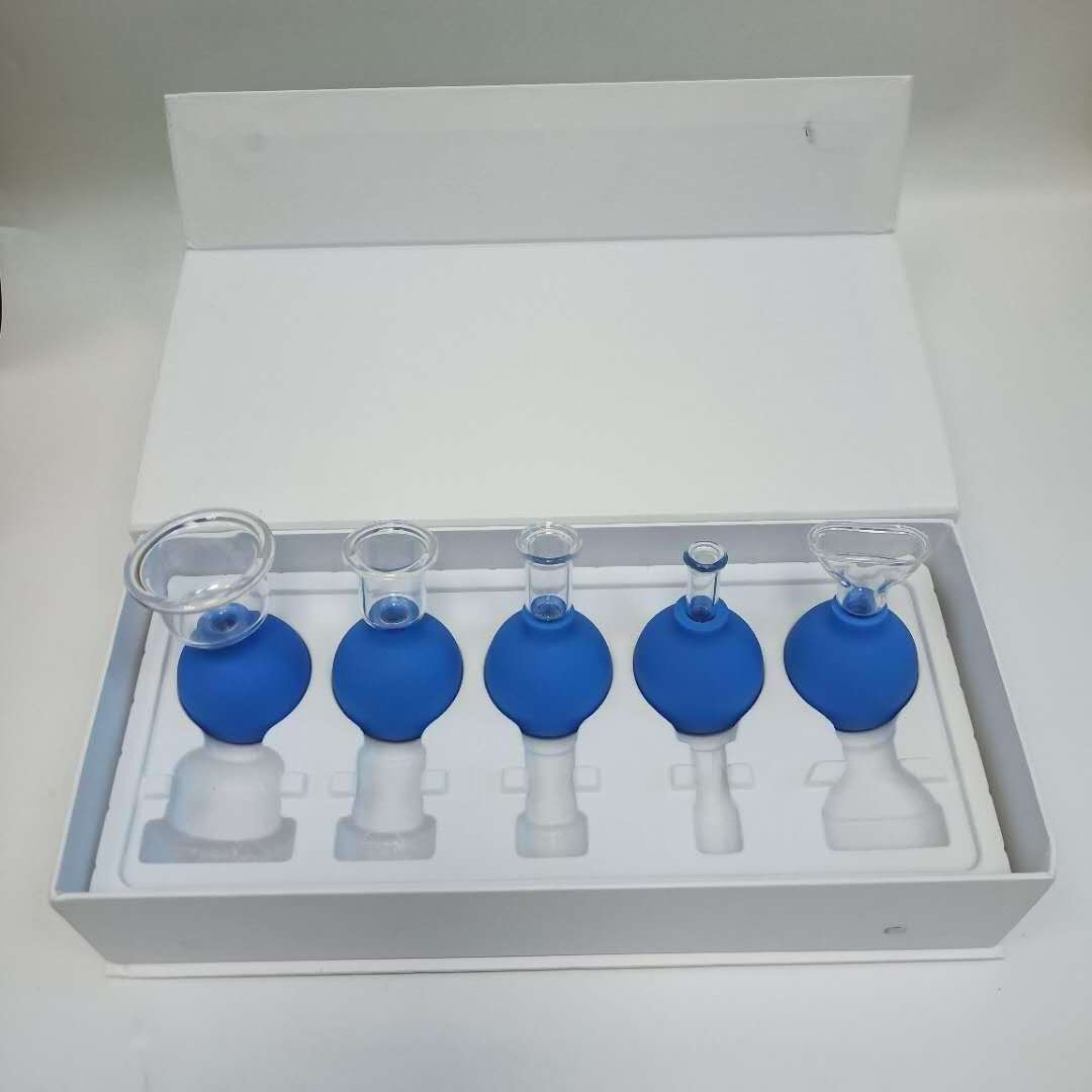 New Arrive Flat Glass 5 Cups Cupping Set TCM massage Rubber Facial Vacuum Suction Therapy Tools Wholesaler