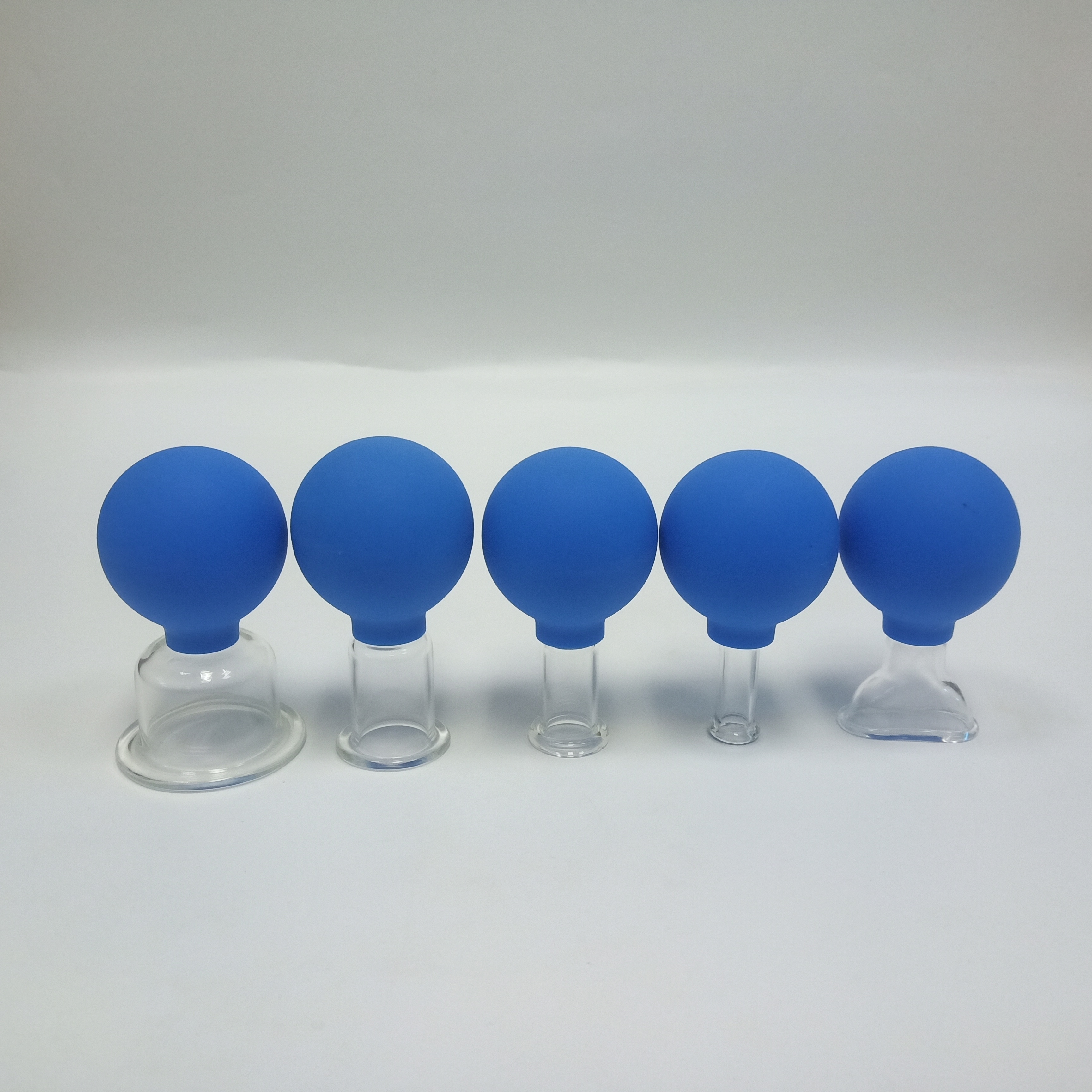 New Arrive Flat Glass 5 Cups Cupping Set TCM massage Rubber Facial Vacuum Suction Therapy Tools Wholesaler