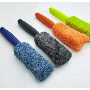 Car cleaner small braid cloth brush microfiber long handle tire brush