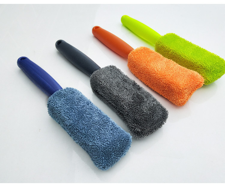 Factory Price Automobile Soft Bristle Tire Cleaning Brush Microfiber Car Wheel Tyre Rim Cleaning Brushes Washing Brush