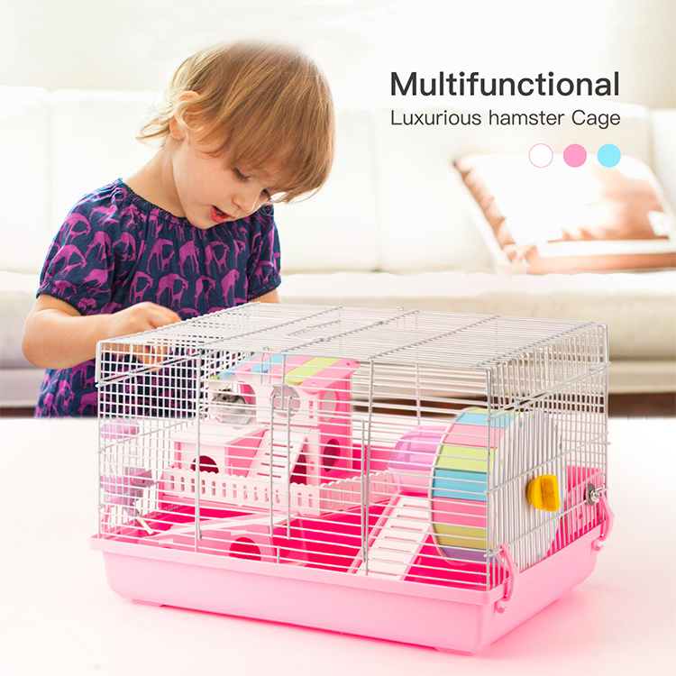 MewooFun Easy to Clean Pet Luxury Large Hamster Cage with Accessories