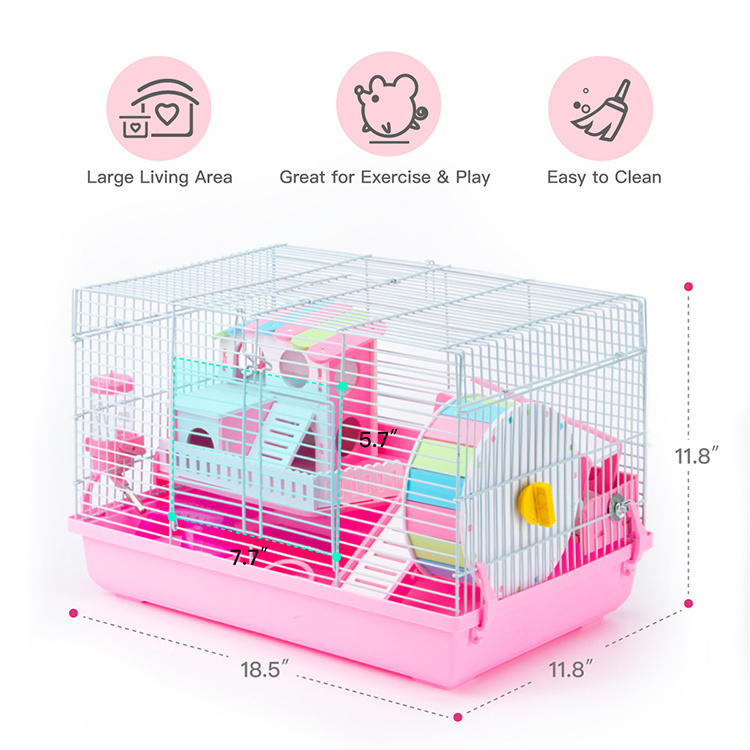 MewooFun Easy to Clean Pet Luxury Large Hamster Cage with Accessories