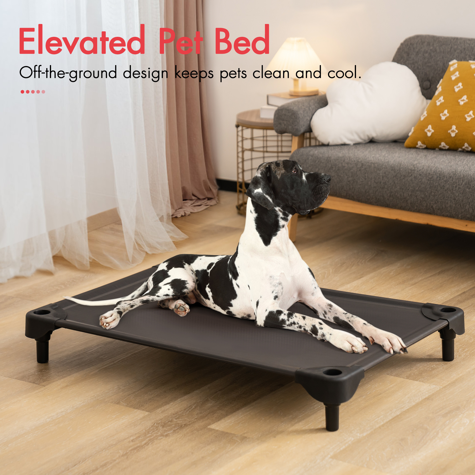 MewooFun The Original Cooling Elevated Pet Bed Portable Raised Dog Cot Durable Raised Pet Beds