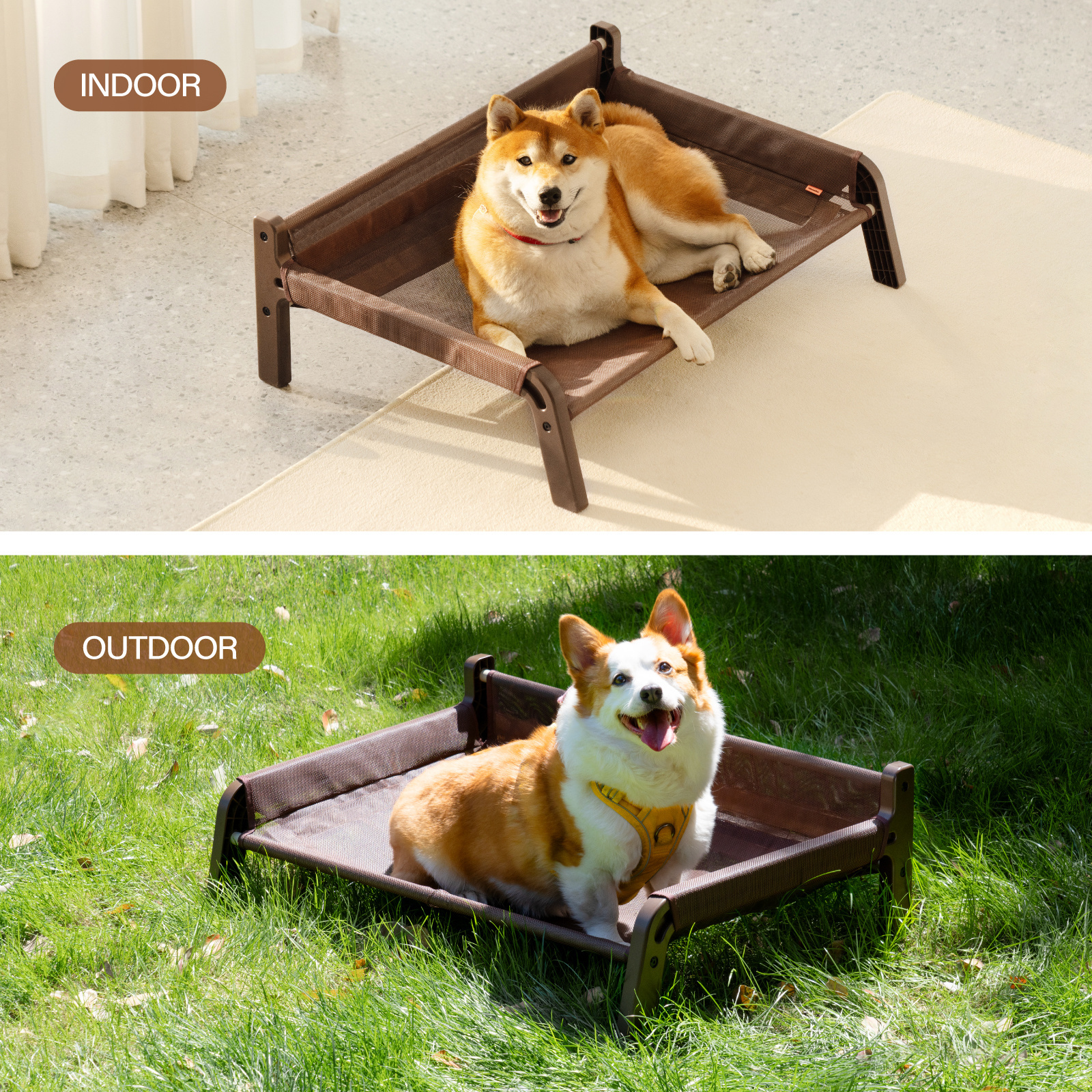 MewooFun Cooling Elevated Dog Bed Dog Camping Cooling Bed Outdoor Elevated Raised Dog Bed