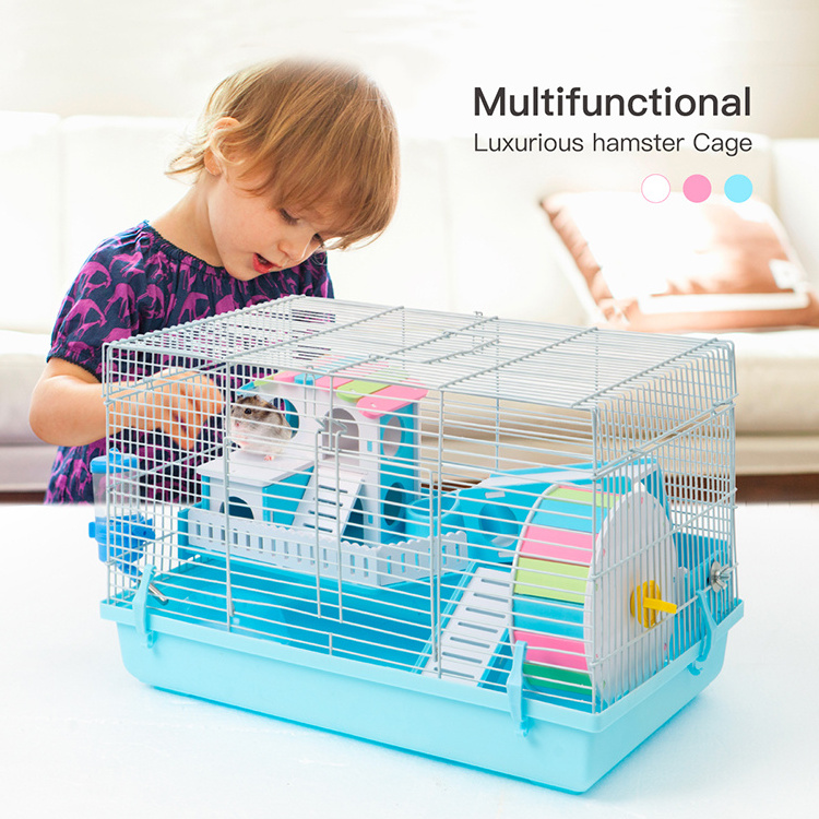 MewooFun Hamster Cage Luxury House Plastic Pet Carrier Hamster Cage Villa