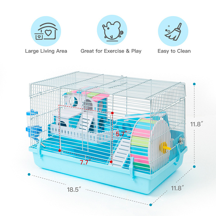 MewooFun Hamster Cage Luxury House Plastic Pet Carrier Hamster Cage Villa