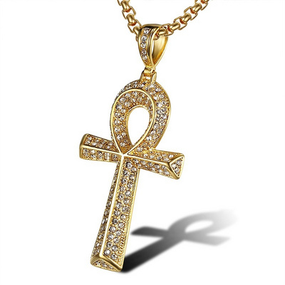 Egyptian Celtic Jesus Cross Pendant for Men Moissanite Hip hop Ankh Cross Pendant for Necklace