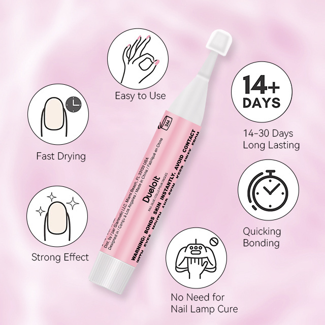 Best Price Acrylic Artificial Press On Nail Tips Glue Mini Pink Bond 2g Long Lasting Nail Glue Bulk Gel For Nails