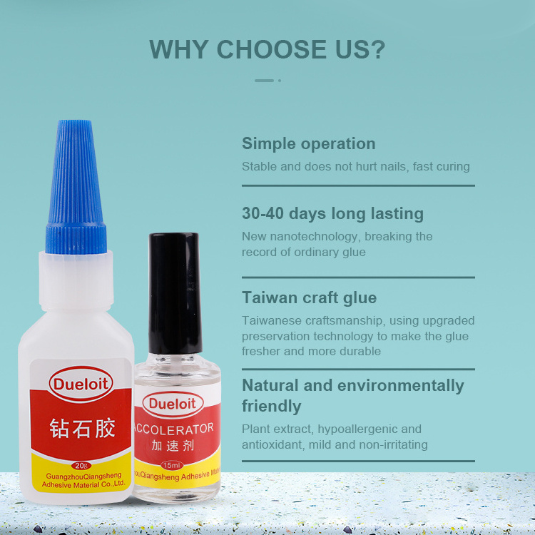 High Quality Professional manicure tools acrylic nail art glue bottle with brush nail decoration glue for false nail tips