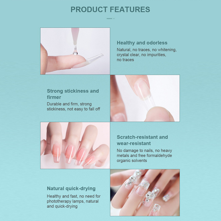 High Quality Professional manicure tools acrylic nail art glue bottle with brush nail decoration glue for false nail tips