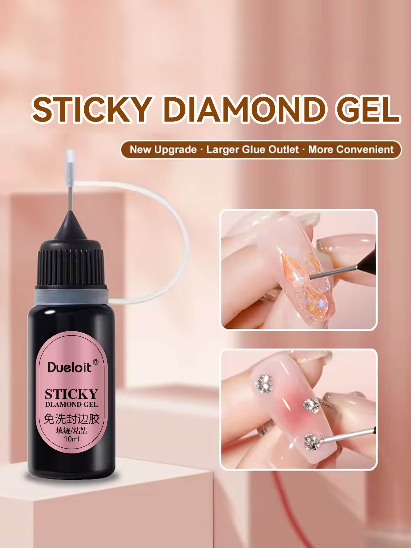 Super Strong Rhinestone Glue Gel 10ml Pen Tip Super Strong Adhesive Nail glue for diamond