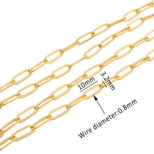 Wholesale Stainless Steel Chains Necklace Waterproof Gold Plated Chain Roll O cross chain for jewelry making