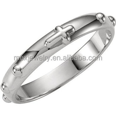 Stainless steel 18K Gold Silver Two Tone Rosary wedding band Spinner Ring for men