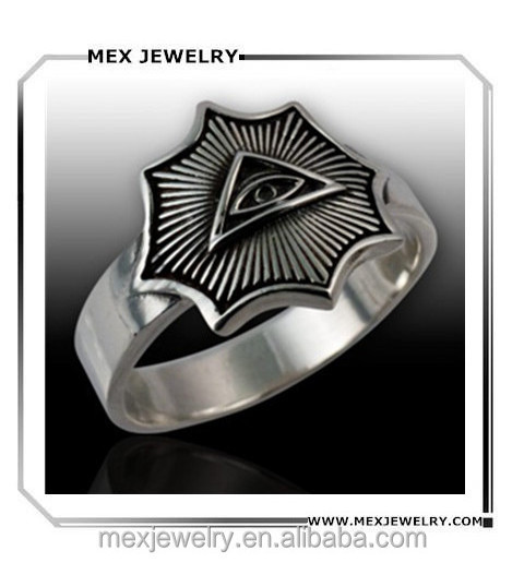 Sun Face Freemason the Eye of Providence all-seeing eye Illuminati ring